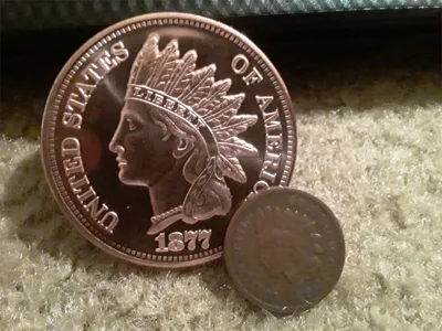 Lot of 2-- 1877 Indian head and 1905 Indian penny