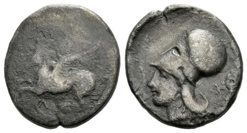 Acarnania, Leucas. Silver Stater circa 400-350 with Pegasus Reverse