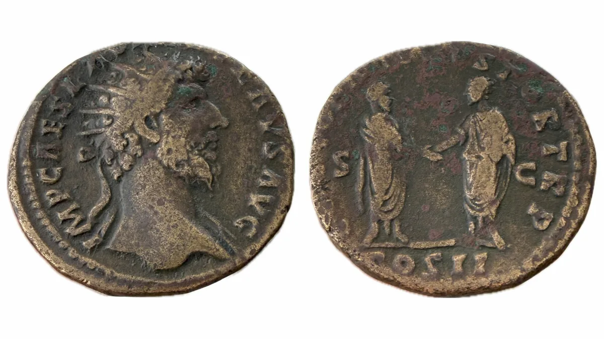 Lucius Verus AE Dupondius - Concord of the Emperors