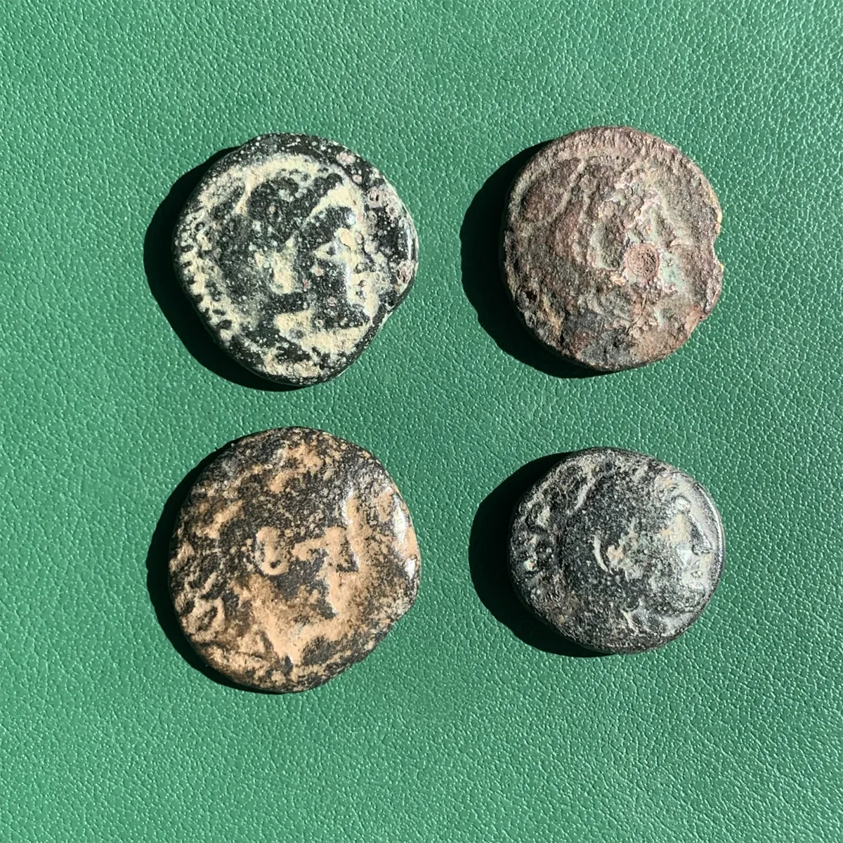 Lot of 4 greek bronze coins