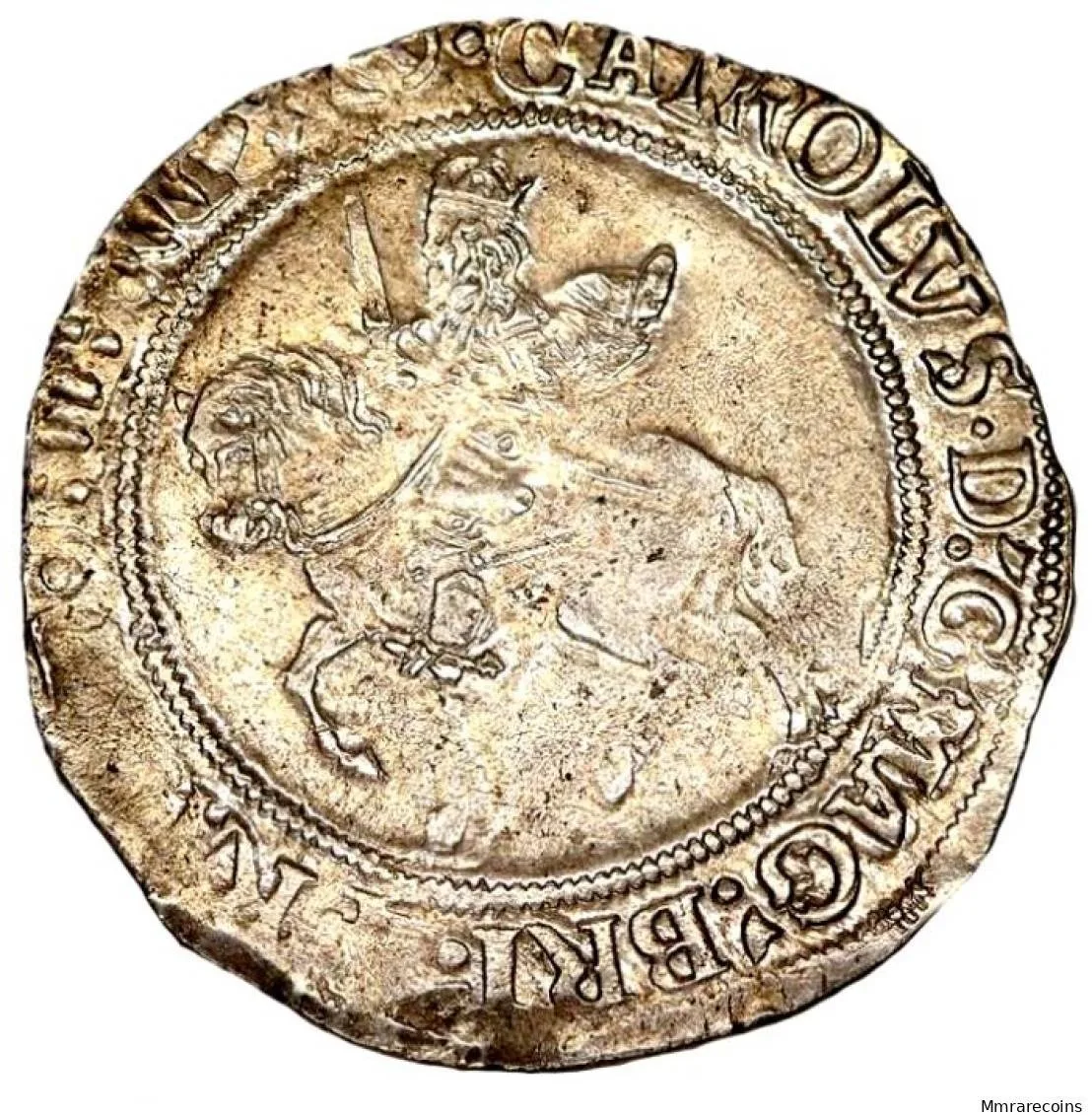 1644-45 England, Charles I, Half Crown, Group III Type 4 in EF scarce