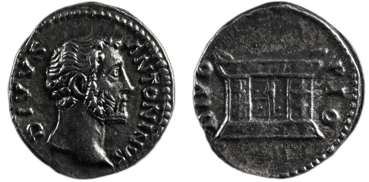 Divus Antoninus Pius AR Denarius, Rome AD 161-162, Altar, RIC III 441