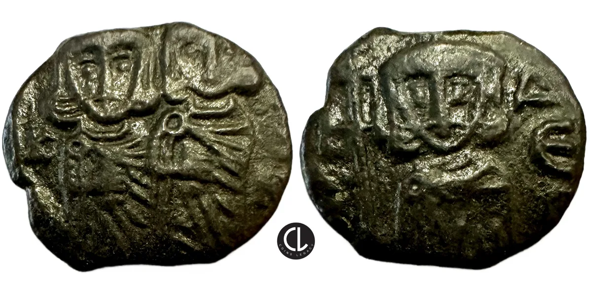 Constantine V with Leo IV, AE Follis, Syracuse Mint, 741-775 AD