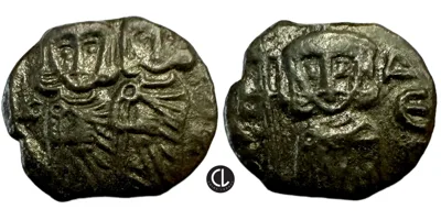 Constantine V with Leo IV, AE Follis, Syracuse Mint, 741-775 AD