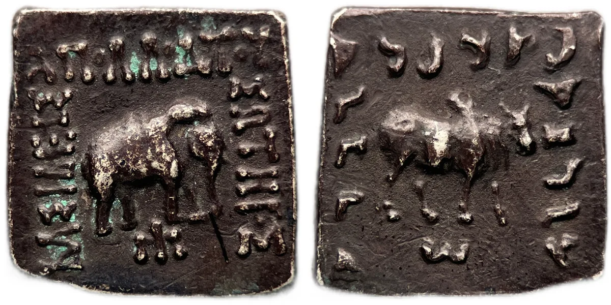 Indo-greek: Apollodotos I 180-160 B.C. Square Drachm 2.44g