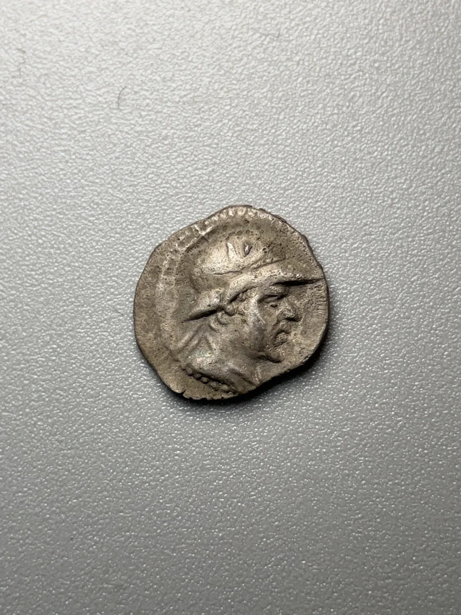 Greco-Bactrian Eukratides I AR obol, 0.66g, 170-140 B.C