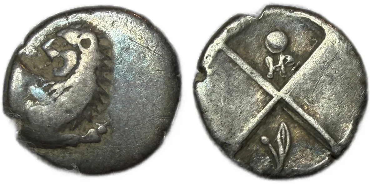 Thrace Cherronesos Lion Incused Square Silver Hemidrachm 400 - 350 BC
