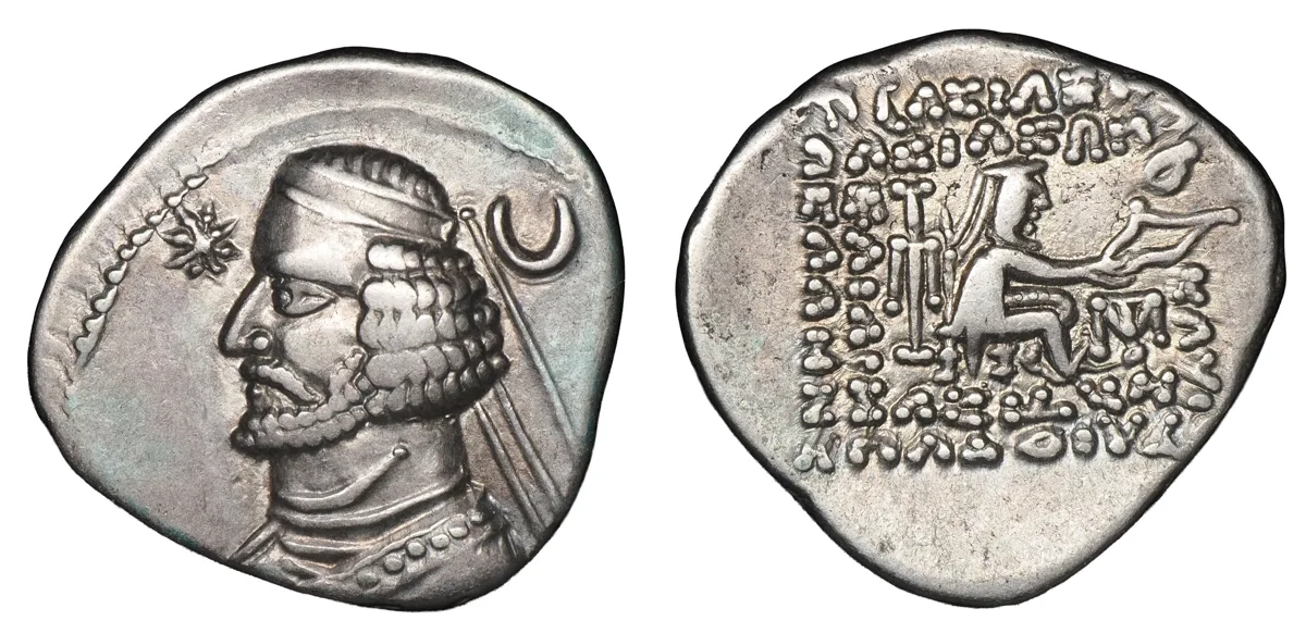 PARTHIAN KINGDOM – Orodes II, 57/6 – 38 BC AR drachm, late wartime series