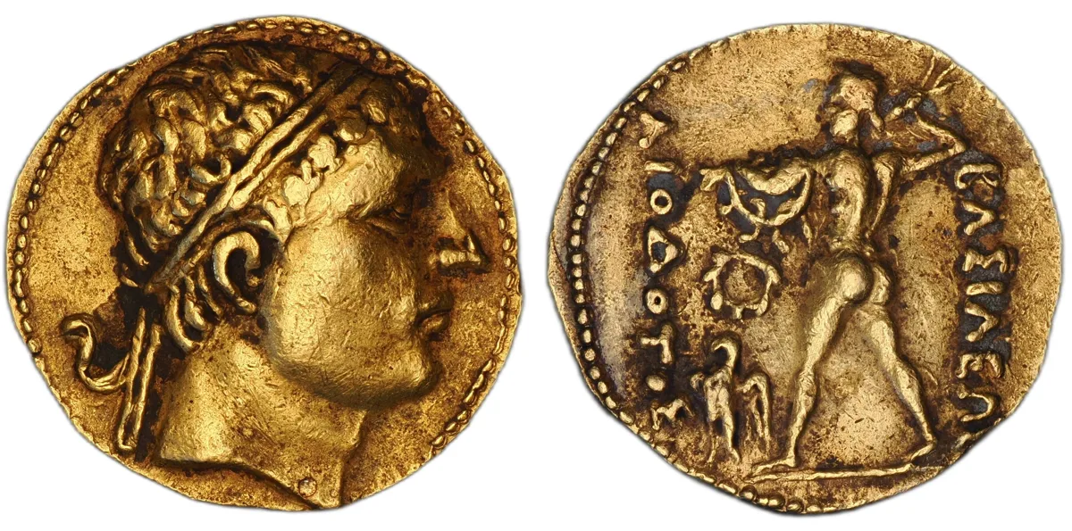 Diodotos I and II circa 250–230. Stater in the name of Antiochos II