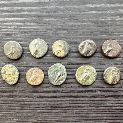 LOT 10 Ancient Greek coins -- Aeolis Kyme (350-250 BC) (#1010)