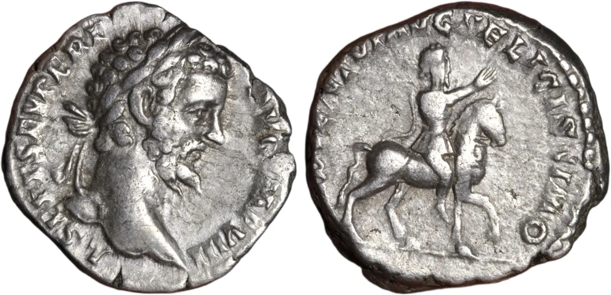 Septimius Severus Silver Denarius 196AD Horseback Reverse