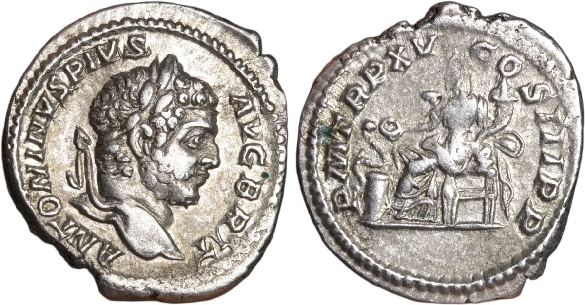 Caracalla Silver Denarius 212AD Salus Reverse