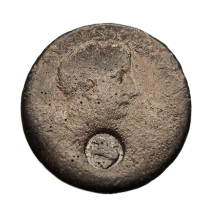 COMMAGENE, Uncertain Mint. Tiberius, AD 14–37. Æ Dupondius. Caduceus and Crossed Cornucopias; Uncertain Countermark