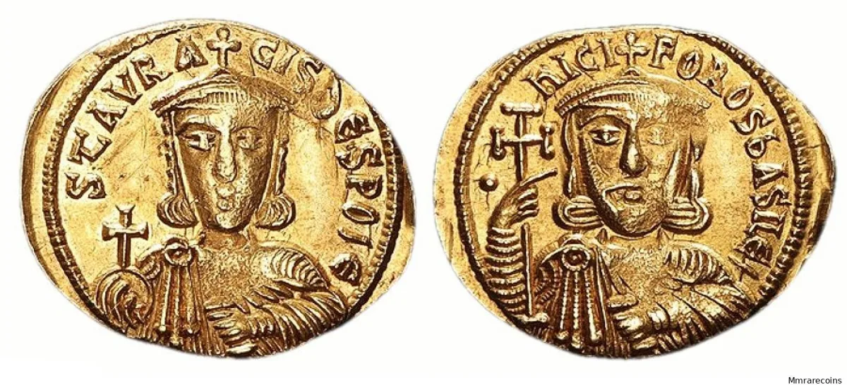 A.D. 802-811 Nicephorus I, with Stauracius AU Solidus gEF