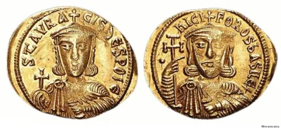 A.D. 802-811 Nicephorus I, with Stauracius AU Solidus gEF