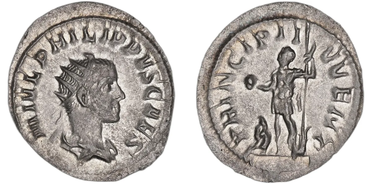Philip II, antoninianus, silver, reign as Caesar under Philip I, minted AD