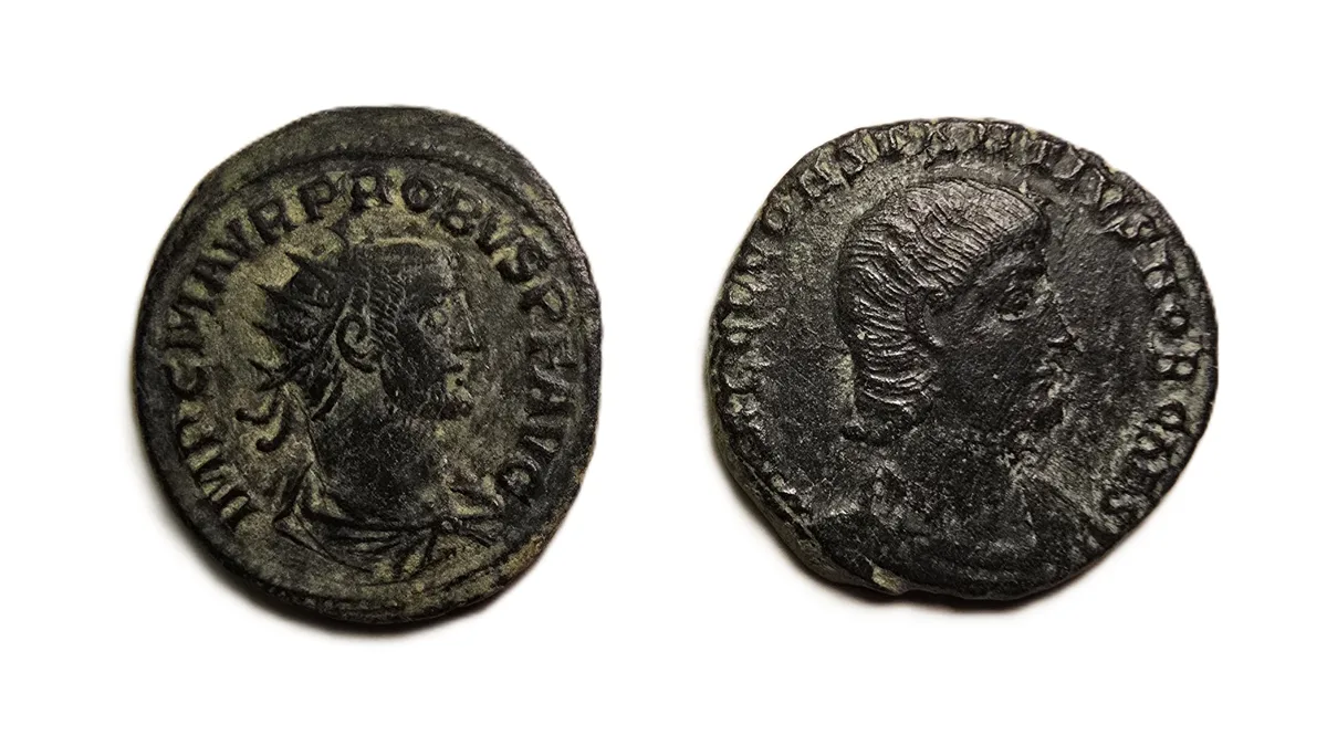 Lot of two (2) Late Roman Bronze Coins