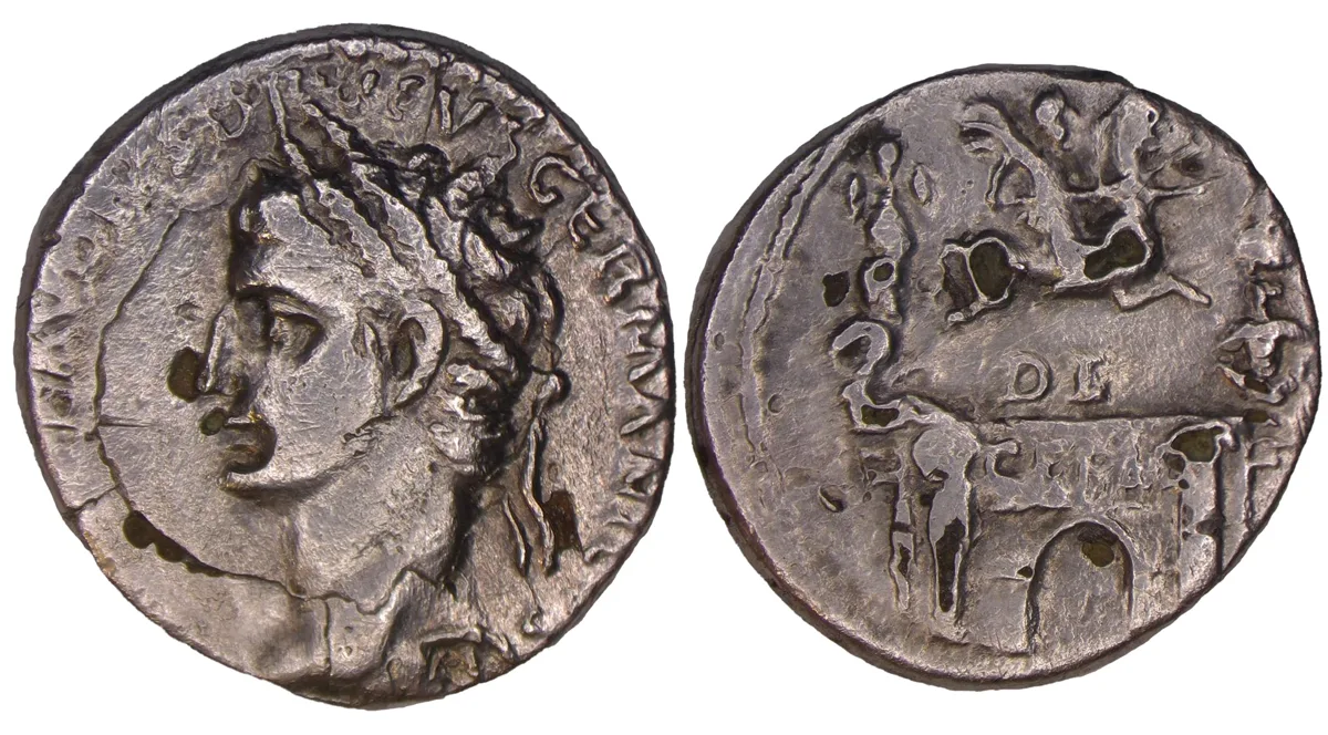 Nero Claudius Drusus, plated Denarius