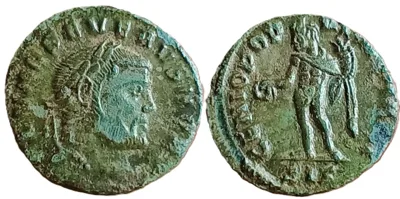 Severus II Æ Quarter Nummus. Siscia, AD 305-306.