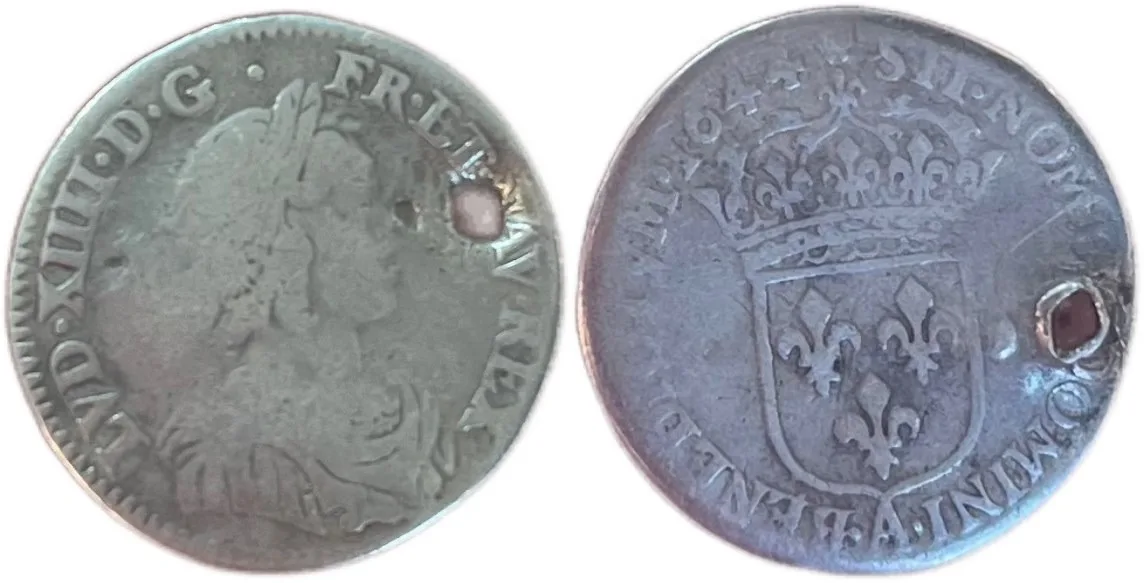 Louis 14 : 1/12 Ecu 1644 (First Year Reign) .917 Silver