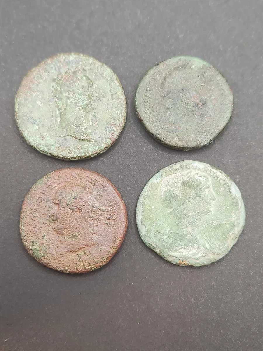 4 Sestertii, Domitian, Antoninus Pius, Titus, Trajan
