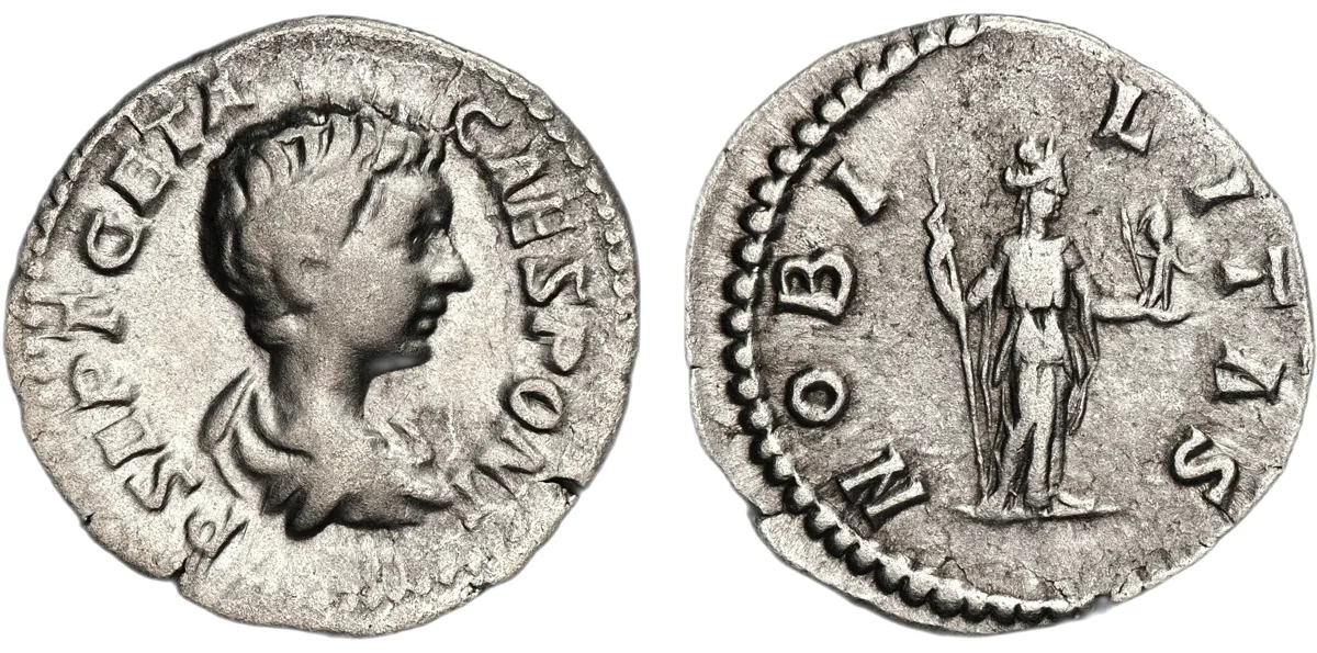 Geta, 198-217, Denarius, as Caesar