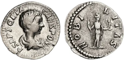 Geta, 198-217, Denarius, as Caesar