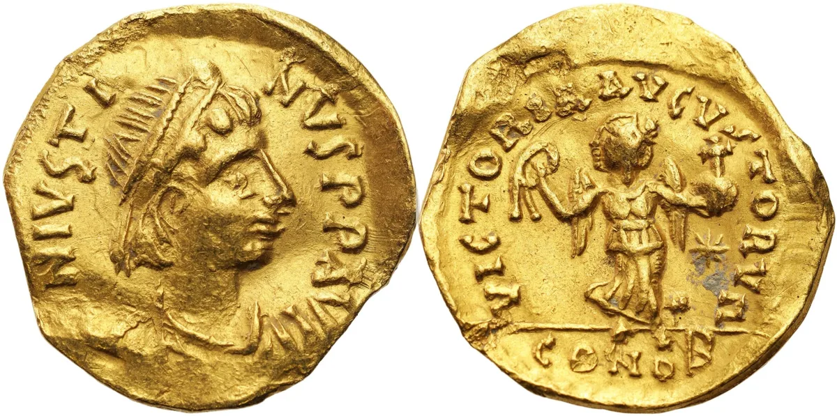 Justin I AV Tremissis. Constantinople, AD 492-518.