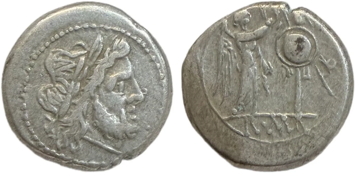 Anonymous. After 211 BC. AR Victoriatus Unmarked series Rome Mint