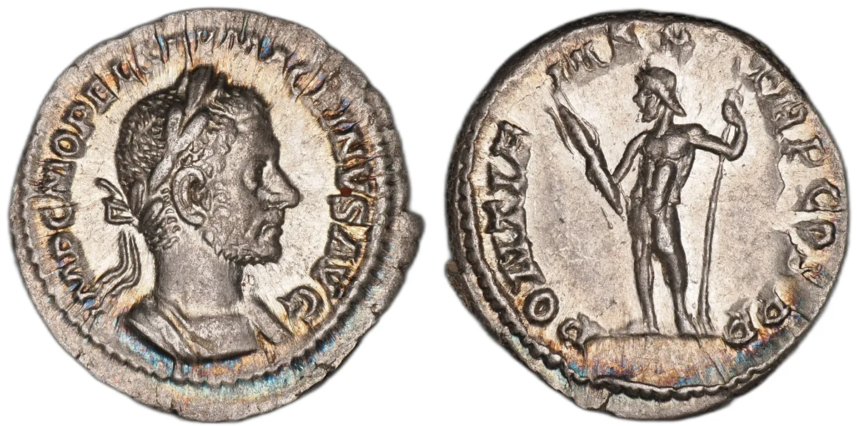 Macrinus, struck at the Rome mint during his reign, AD 217-218