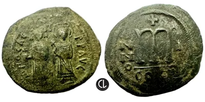 Phocas with Leontia, AE Follis, Constantinopole Mint, RY 1 = 602/3