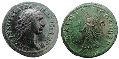 Trajan Æ As. Rome, circa AD 98-102.