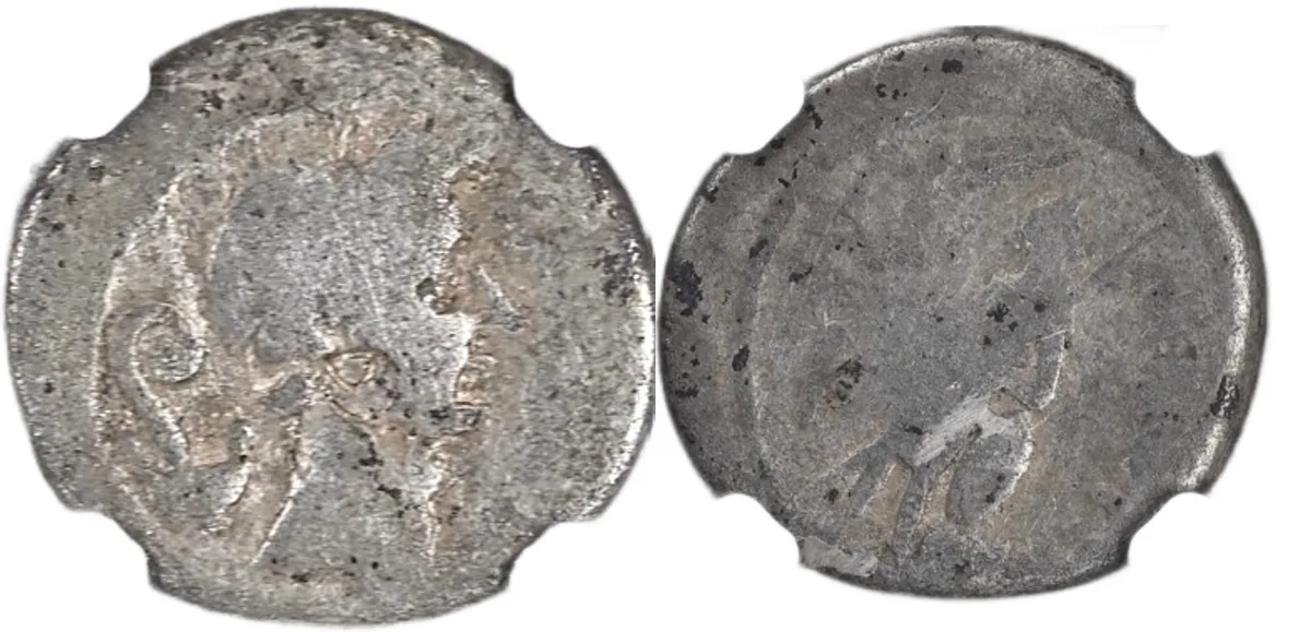 NGC G 4/5 & 2/5; Julius Caesar, d.44 BC ROMAN IMPERATORIAL AR Denarius