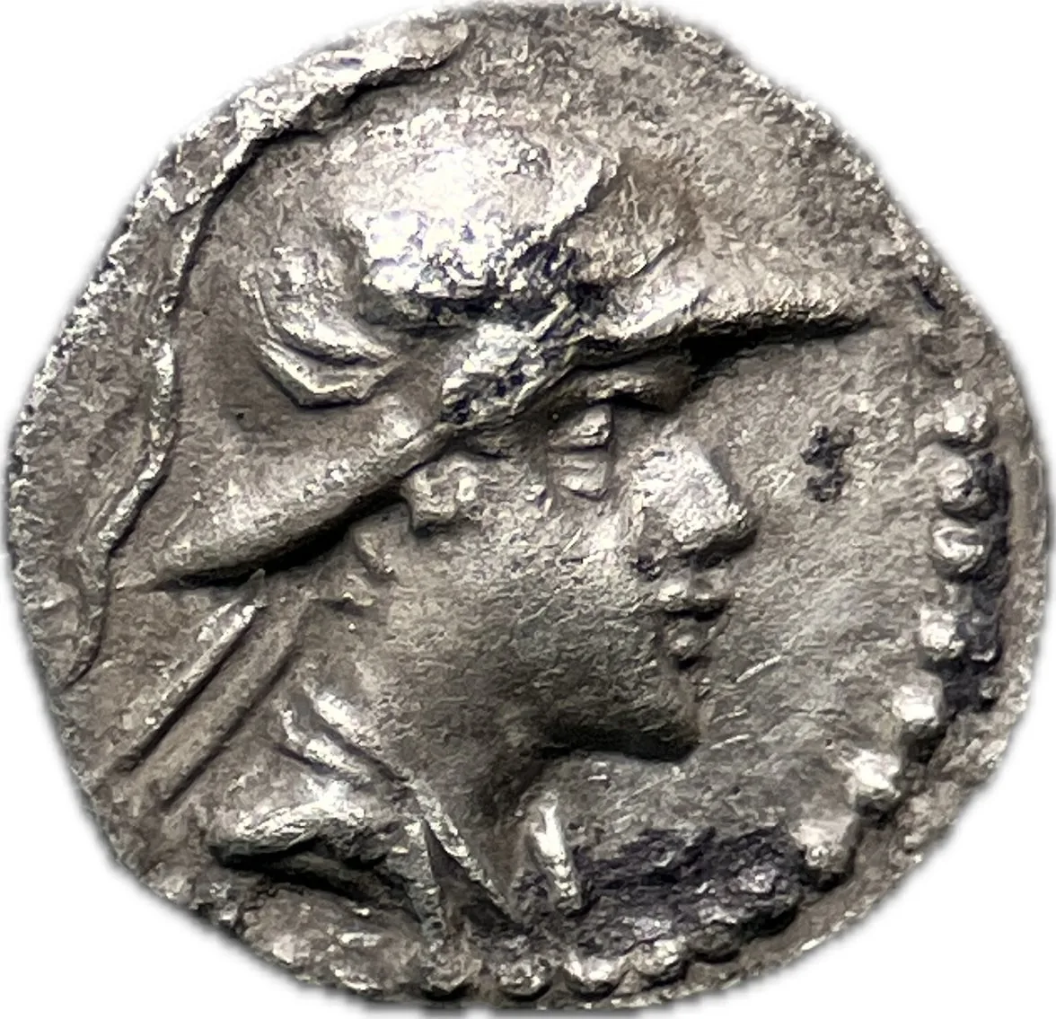 Greco-Baktrian Kingdom. Eukratides I Megas. Circa 170-145 BC. AR Obol 0.64g
