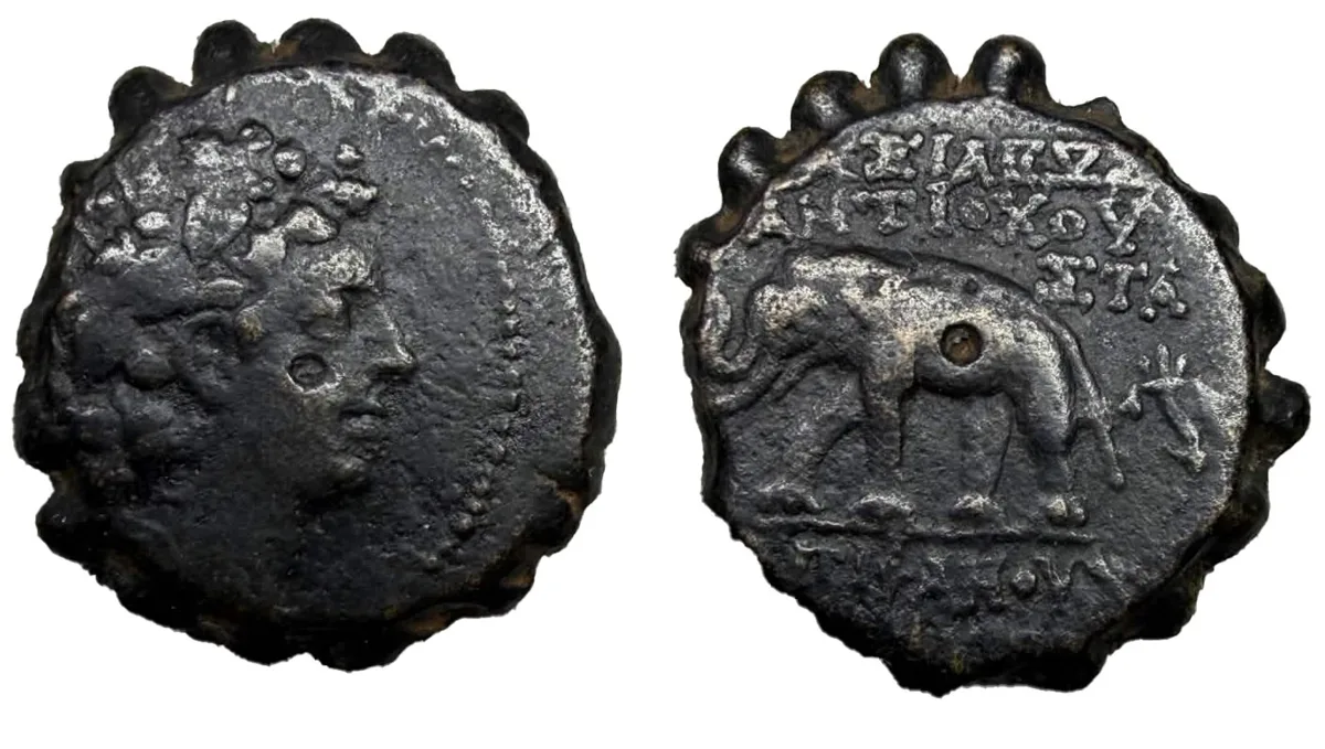 Antiochos VI Dionysios. 144-142 BC. AE Serrate.