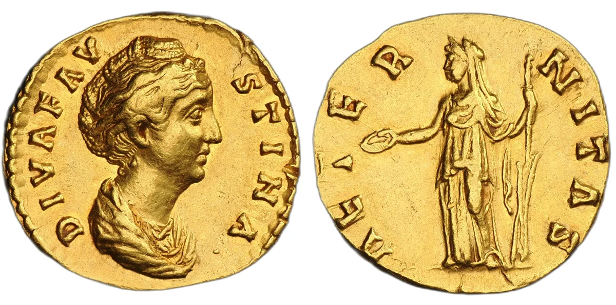Diva Faustina Senior. AD 140/1. AV Aureus