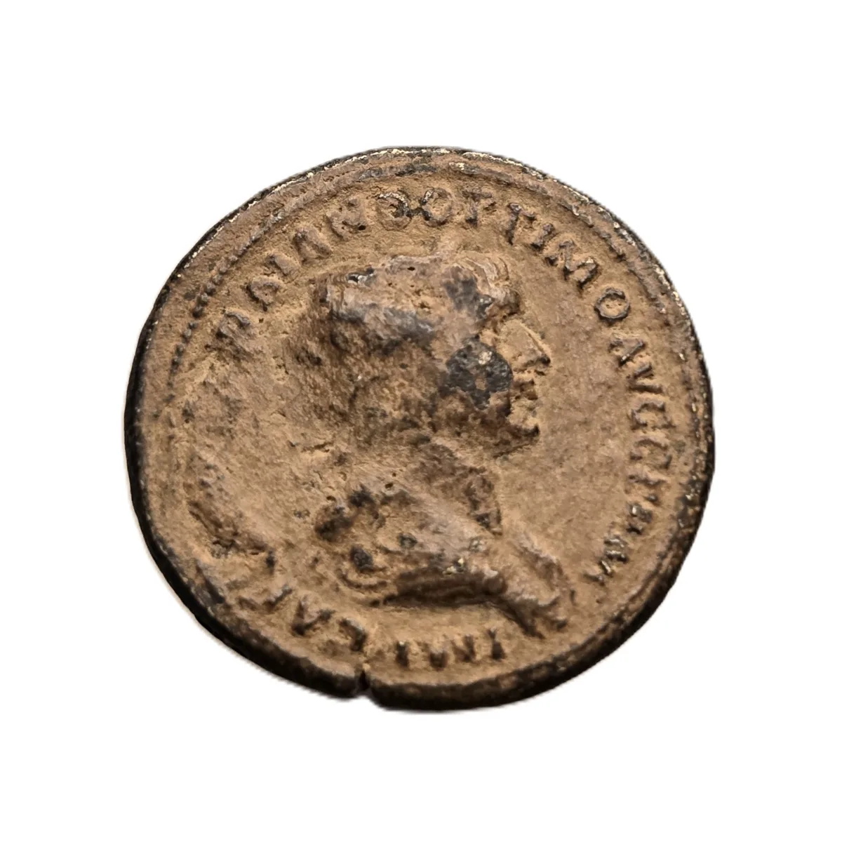 TRAJAN, AD 98–117. Æ As. Rome Mint, Struck for Circulation in Syria. S C within Wreath. RIC II 644