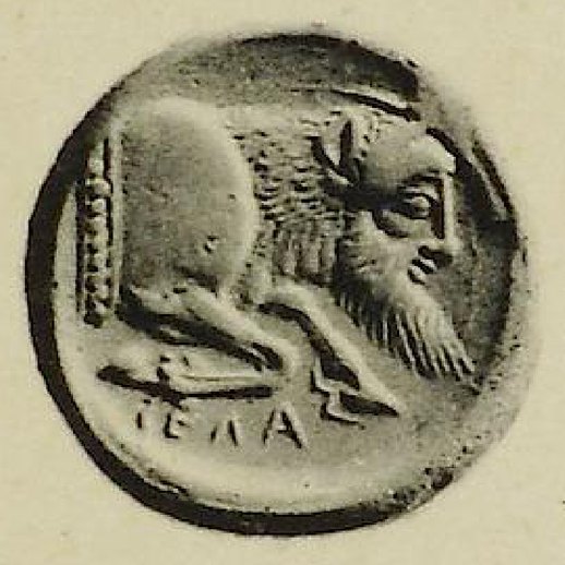 The same coin in the Jacob Hirsch 1912 catalogue, reverse, from a plaster cast