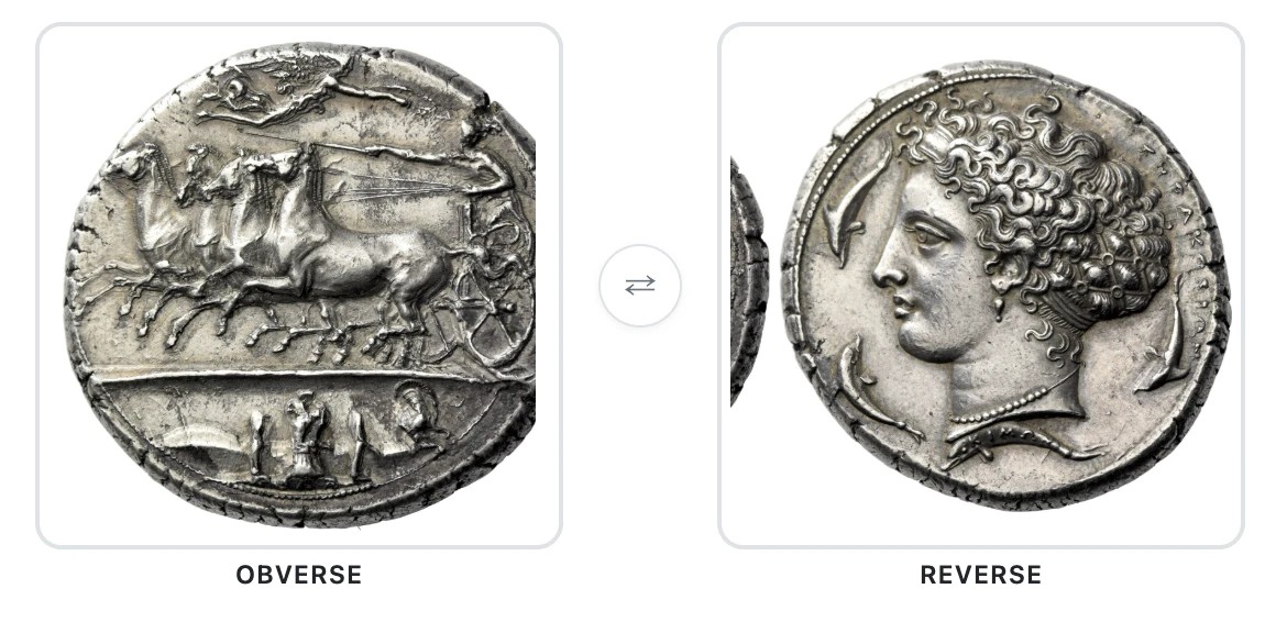 A bad split where the reverse panel has caught a sliver of a neighboring coin
